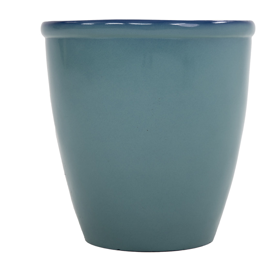 teal pot plant AquaPots Lite Urban Parkside 17.5 in. W x 18.3 in. H Dark Blue Composite Self-Watering Pot