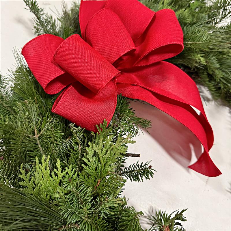 Handcrafted Holiday Wreaths - Red Bow