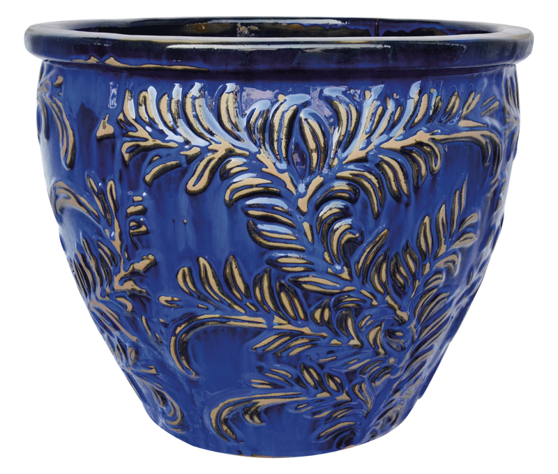 AquaPots® Ceramic Lily Leaf Antique Light Blue