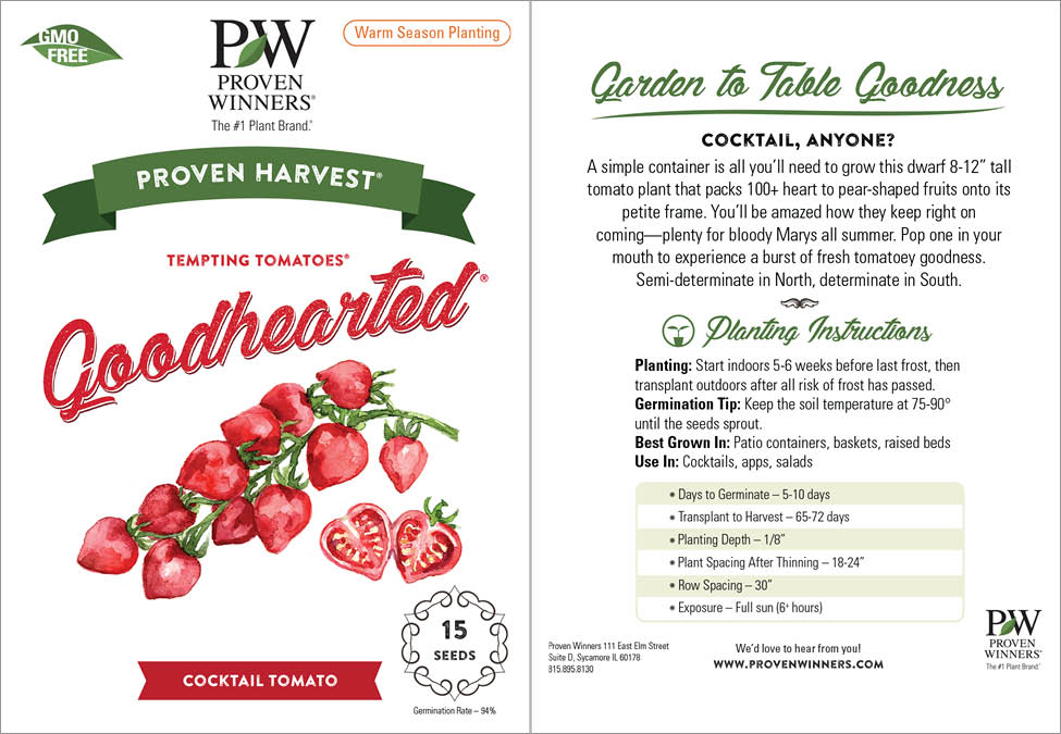 best days to plant tomato seeds PROVEN WINNERS 15-Count Seeds Tempting Tomatoes Goodhearted (Lycopersicon) Cherry Tomato Seeds